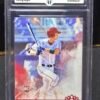2018 Diamond Kings Shohei Ohtani Facing Right Rookie — Front Front of 2018 Diamond Kings Shohei Ohtani #76 Facing Right Rookie, graded Mint Authentication Gem Mint 10