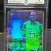 Front of 1991-92 Upper Deck Michael Jordan #AW4 Award Winners MVP Holo, graded Mint Authentication Mint 9