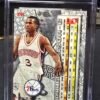 Back of 1996-97 Fleer Metal Allen Iverson #201 Rookie, graded Mint Authentication Gem Mint 10