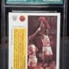 Back of 1991-92 Upper Deck Michael Jordan #AW4 Award Winners MVP Holo, graded Mint Authentication Mint 9